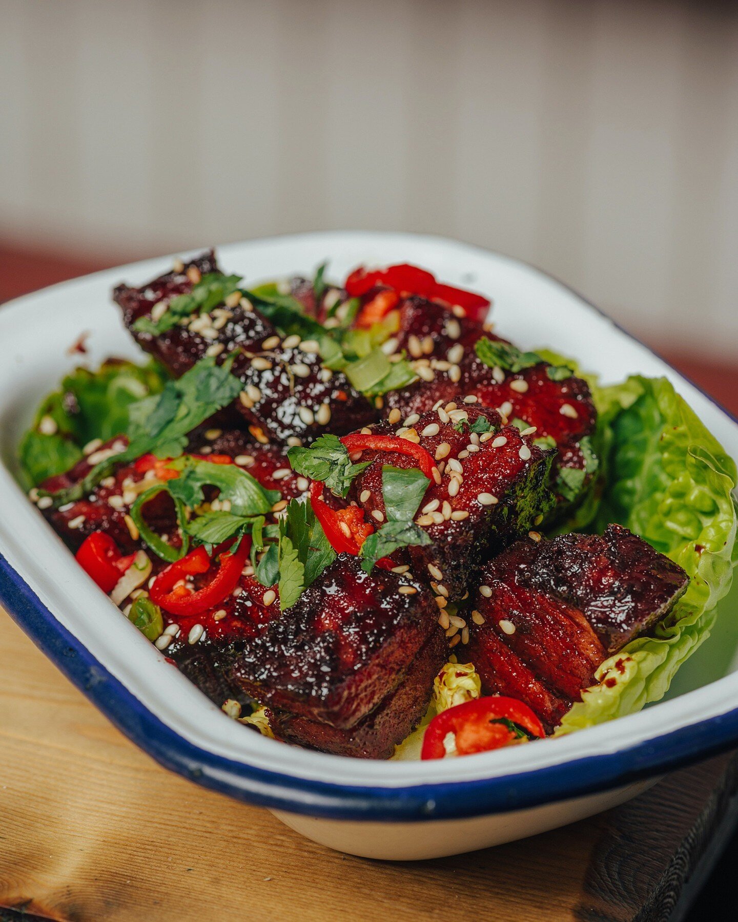 Some belly for ya belly? 😏 Soy and ginger marinated pork belly with chillis and sesame, a sticky addition to your TRIBAL order. 
Now available to order on the TRIBAL App! 📲
#TRIBAL